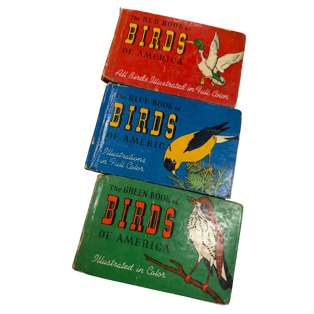 Vintage 1930s Birds of America Books Set Red Blue Green Whitman Publishing Co